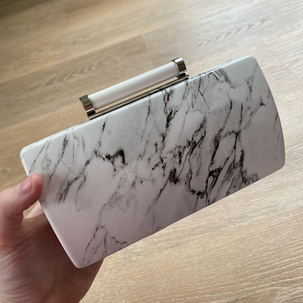 White Marble Hand Clutch / Hand Purse